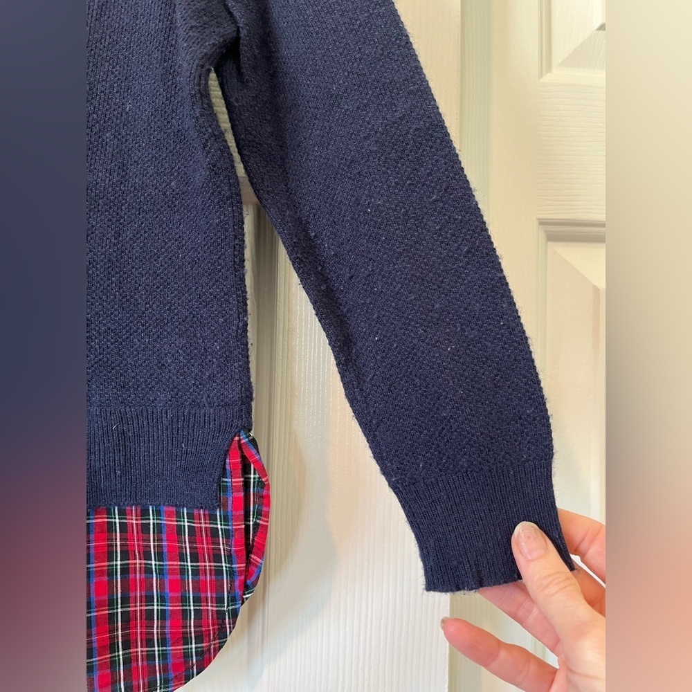 J Crew holiday sweater in 6-7 with plaid tail - Picture 7 of 8